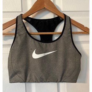 Nike Medium-Support Sports Bra in Grey, Mesh Racerback, Like New